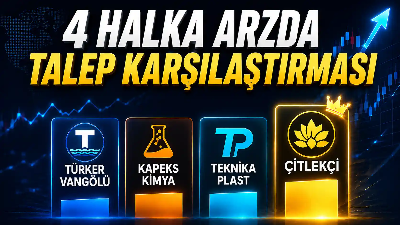 VEYAS KPEKS TKNKA ve CITAS halka arz talep katsayılarının karşılaştırıldığı haber görseli