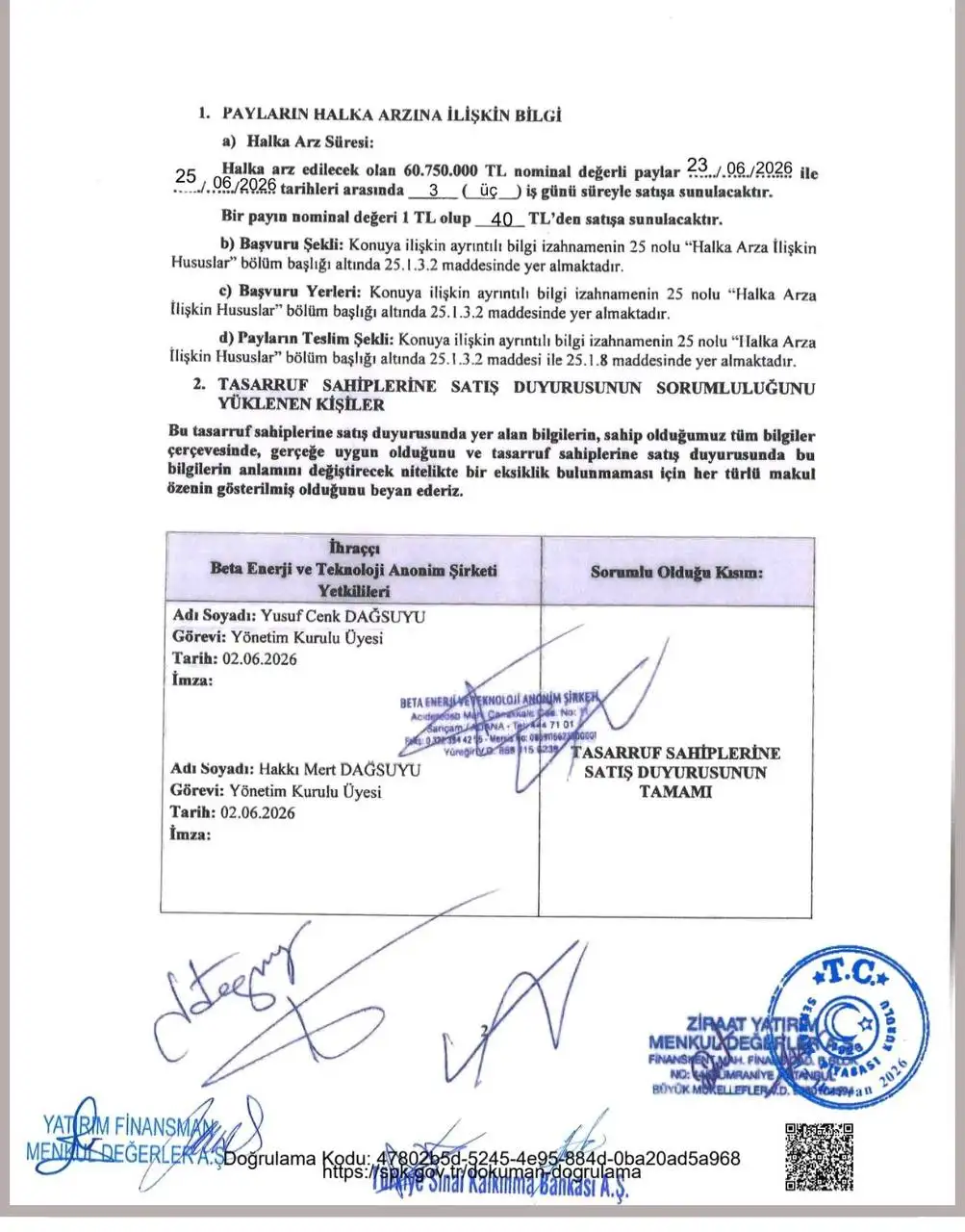 Beta Enerji halka arz yeni talep toplama tarihleri belli oldu
