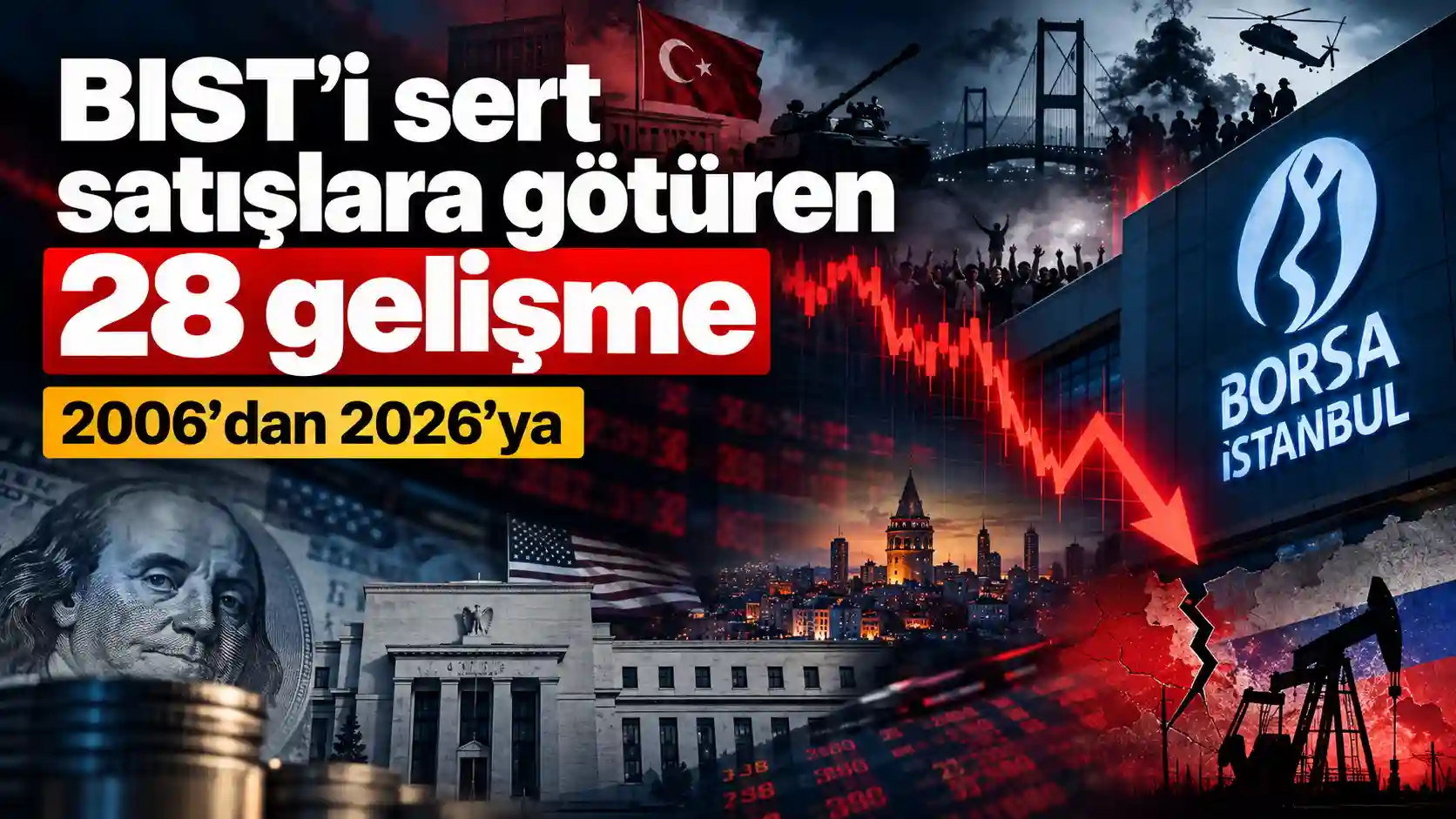 2006-2026 döneminde BIST 100 endeksinde sert satışlara yol açan önemli gelişmeler
