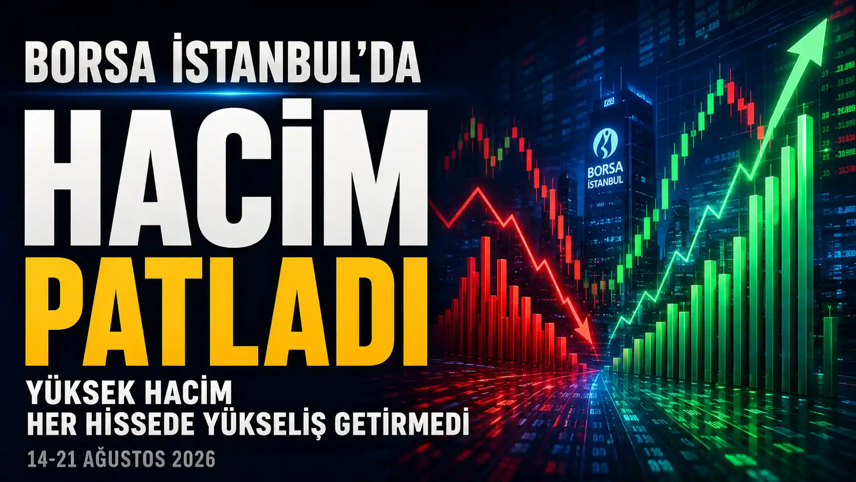 Borsa İstanbul’da işlem hacmi artan hisseler ve fiyat performanslarını anlatan haber görseli