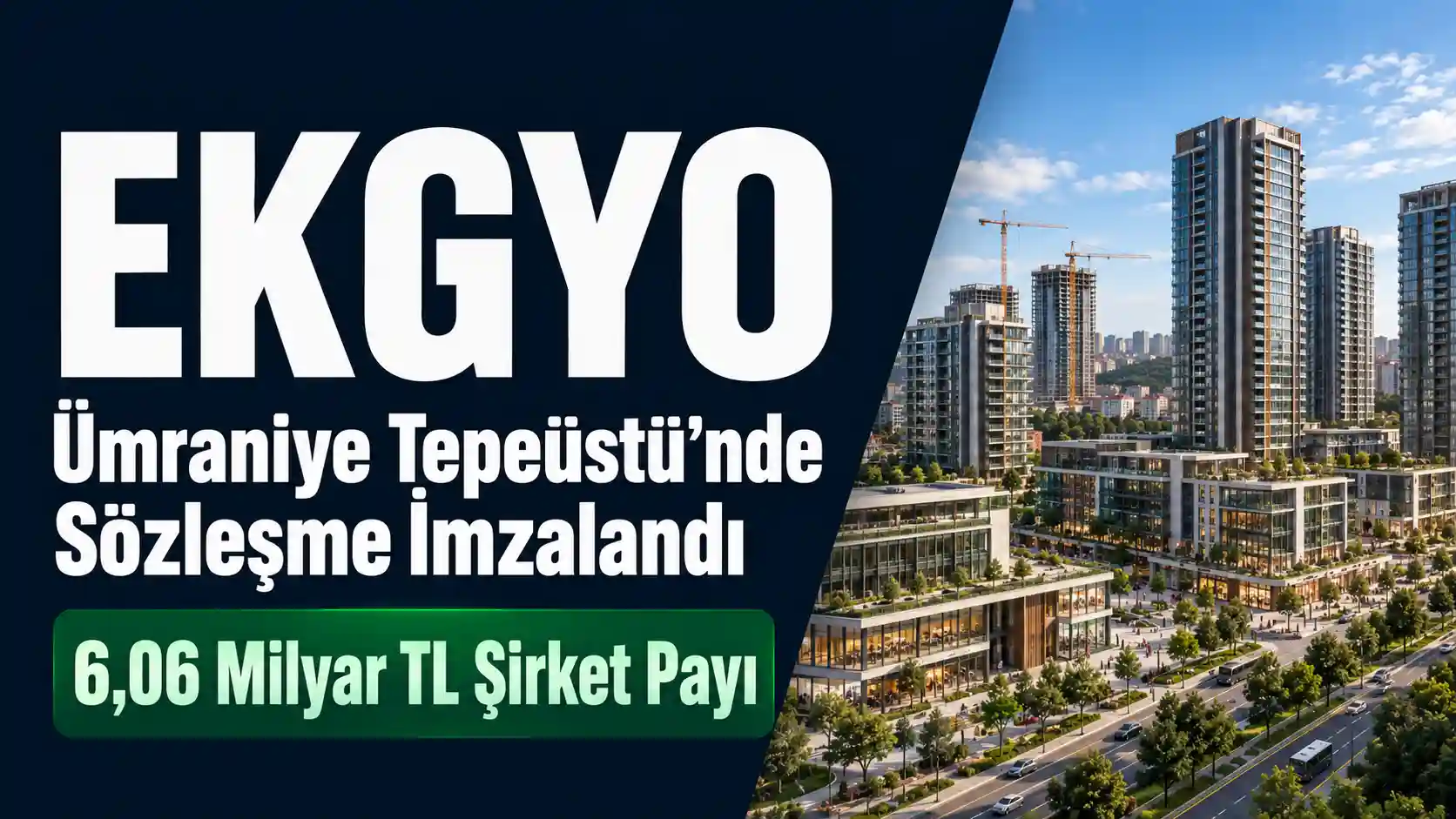 EKGYO İstanbul Ümraniye Tepeüstü gelir paylaşımı projesinde imzalanan sözleşmenin ana değerlerini gösteren haber görseli