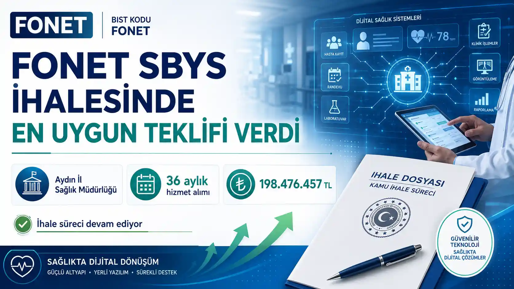 FONET Aydın İl Sağlık Müdürlüğü SBYS ihalesinde en uygun teklif