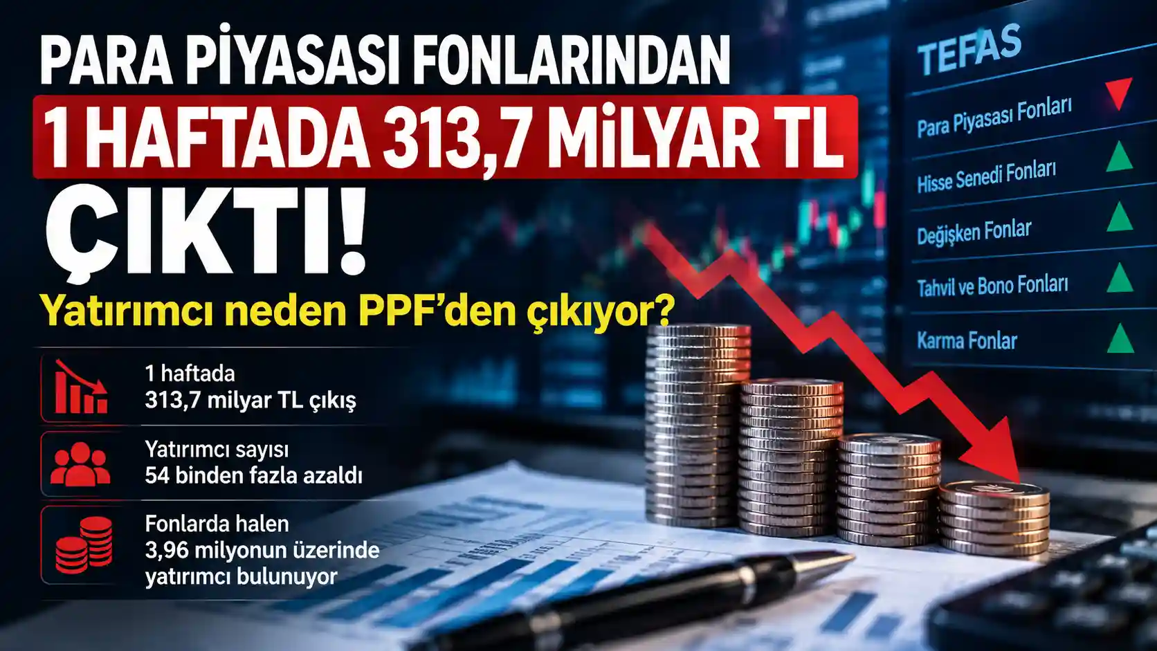 Para piyasası fonlarından haftalık 313,7 milyar TL çıkış