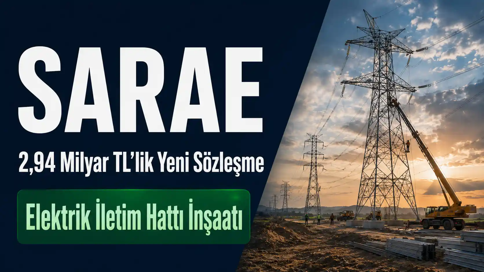 SARAE'nin 2,94 milyar TL tutarlı elektrik iletim hattı sözleşmesini anlatan haber görseli