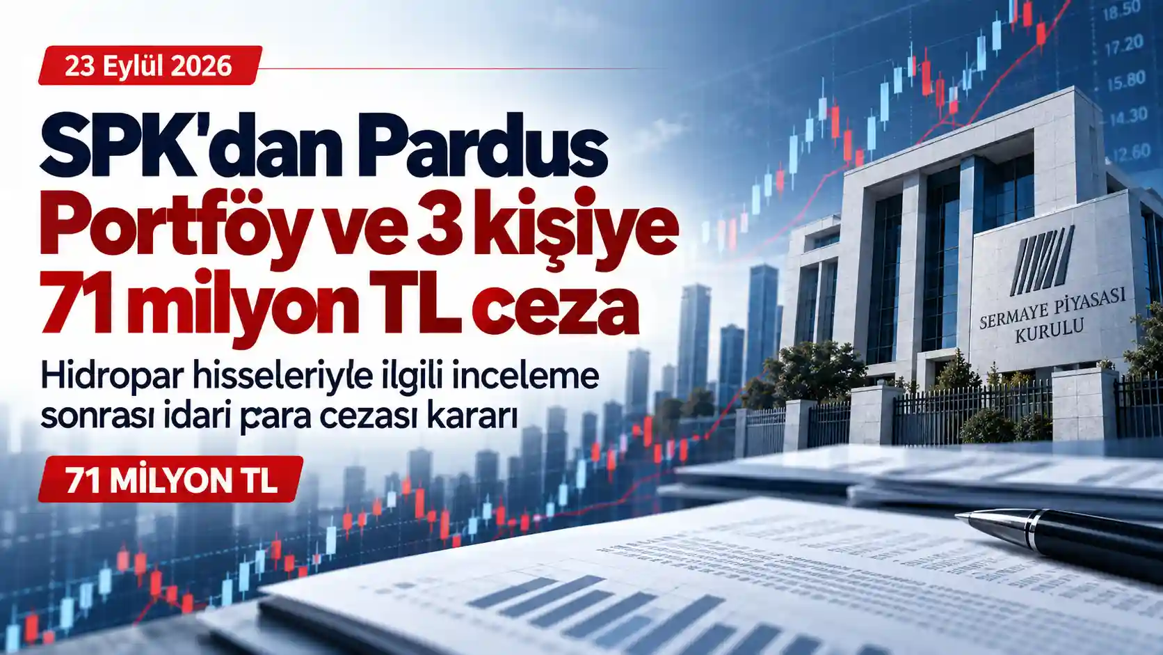 SPK Hidropar pay satışları nedeniyle Pardus Portföy ve üç kişiye toplam 71 milyon TL idari para cezası verdi