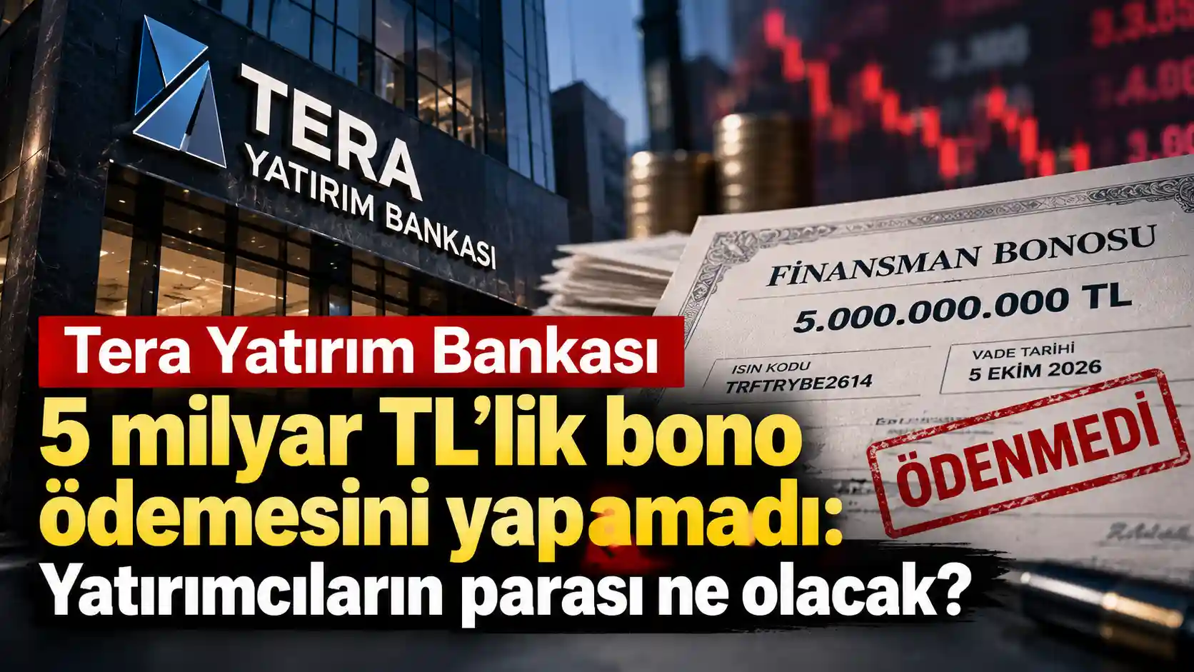Tera Yatırım Bankası 5 milyar TL nominal değerli finansman bonosunun ödemesini yapamadı
