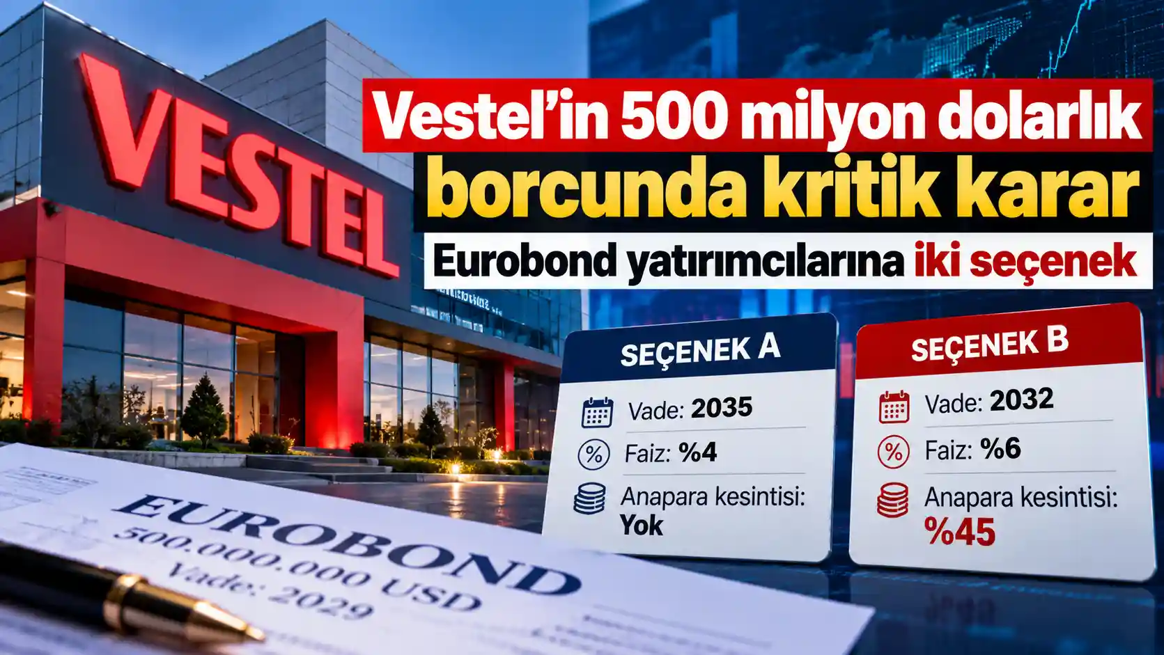 Vestel Elektronik 500 milyon dolarlık eurobond borcunu yeniden yapılandırmak için 2035 ve 2032 vadeli iki seçenek sundu