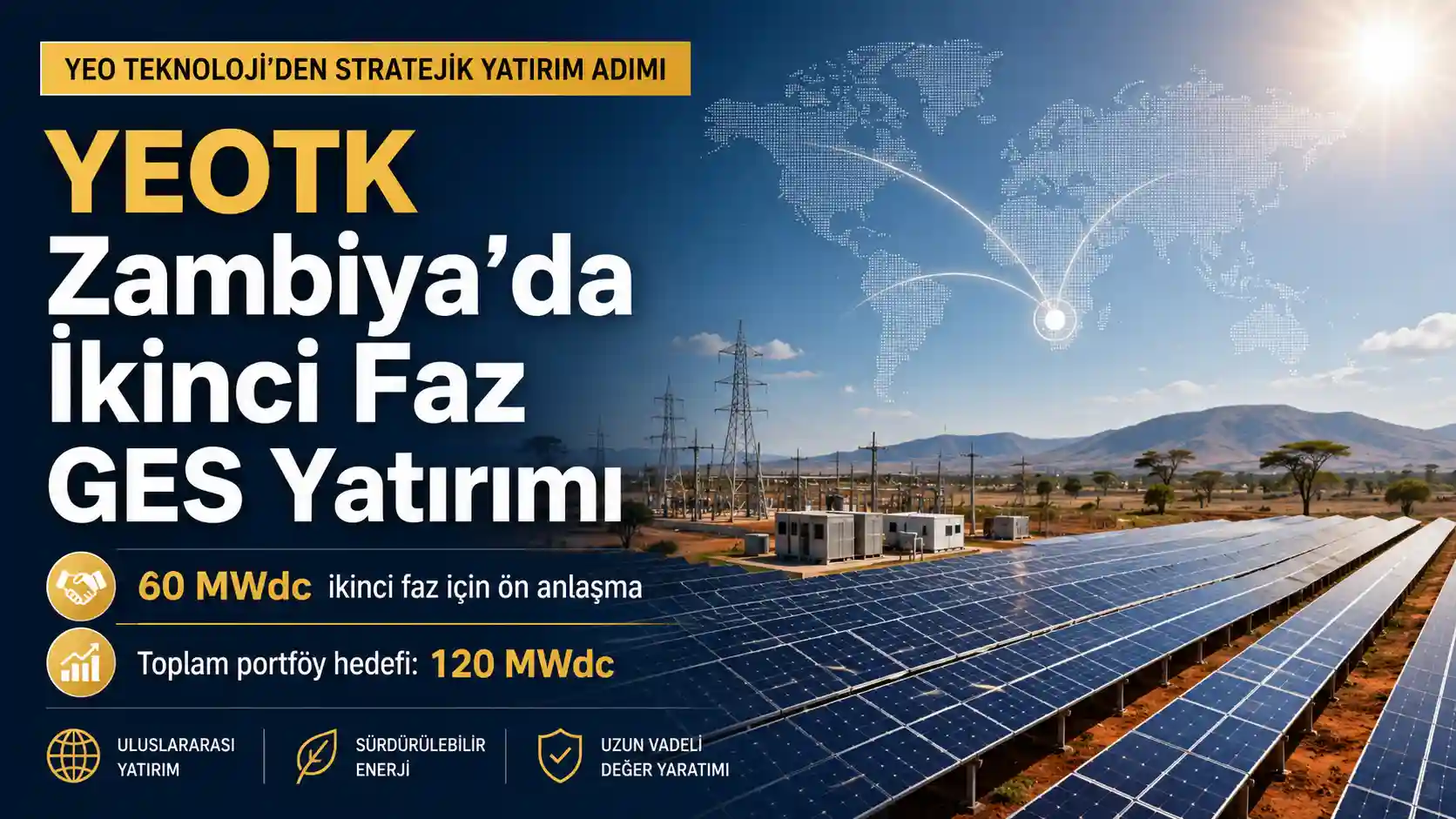 YEOTK Zambiya ikinci faz güneş enerjisi yatırımı